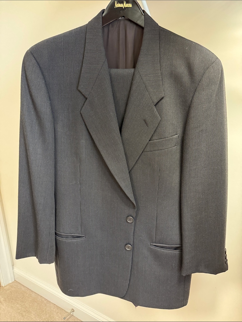Giorgio Armani Charcoal 2 Piece Suit 100% Wool